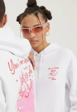 YOURTURN Heart Back Print Relaxed Hoodie Unisex - Hoodie - White -Yourturn Verkoopwinkel 2f28041d88624843b87a97958255bb0a