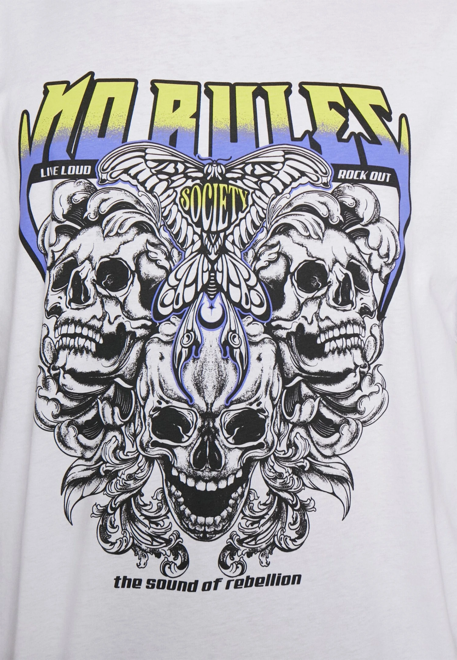 YOURTURN Rule Skull Graphic Tee Unisex - T-Shirt Print - White 5 YOURTURN Rule Skull Graphic Tee Unisex - T-Shirt Print - White - Afbeelding 5