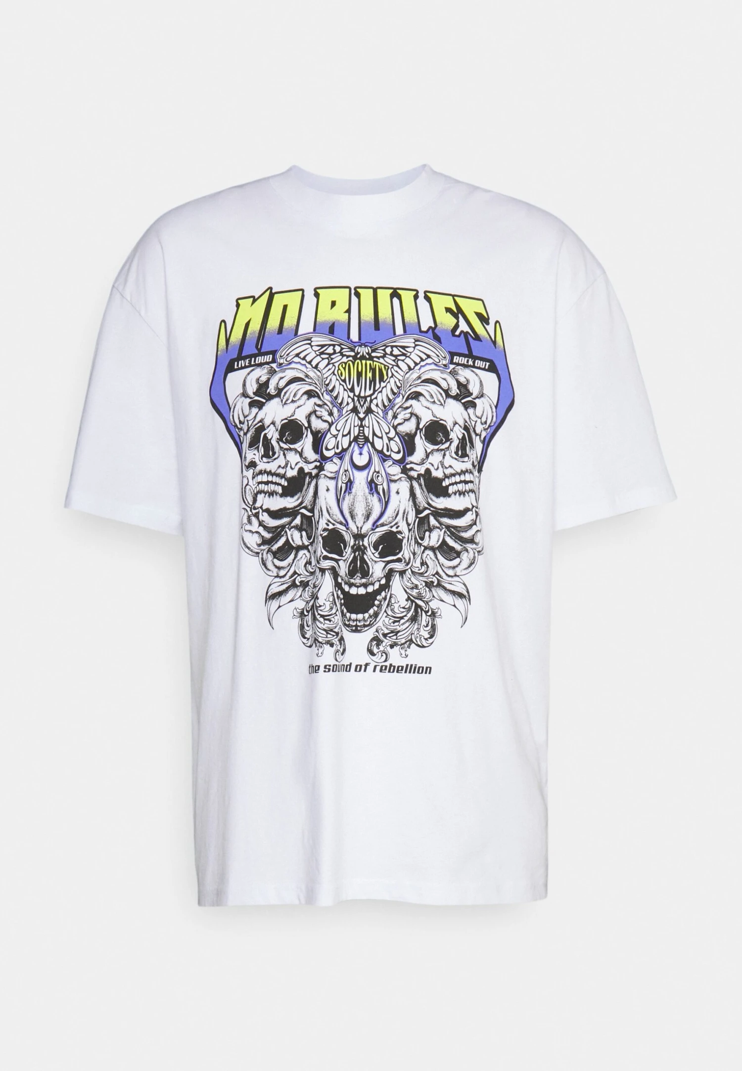 YOURTURN Rule Skull Graphic Tee Unisex - T-Shirt Print - White 4 YOURTURN Rule Skull Graphic Tee Unisex - T-Shirt Print - White - Afbeelding 4