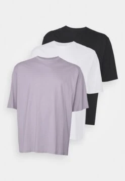 YOURTURN Unisex 3 Pack- T-Shirt Basic - White/Lilac/Black -Yourturn Verkoopwinkel 74a88e3257534b588c923bdfe378d85a