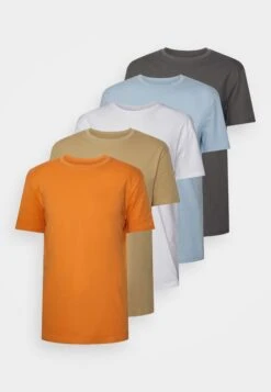 YOURTURN Unisex 5 Pack - T-Shirt Basic - White/Apricot/Light Blue -Yourturn Verkoopwinkel ac01883394f243b19aa4c83fb52974fc