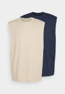 YOURTURN Unisex 2 Pack - Top - Beige/Dark Blue -Yourturn Verkoopwinkel b55d40a197f94f29b51876acd9a8af53