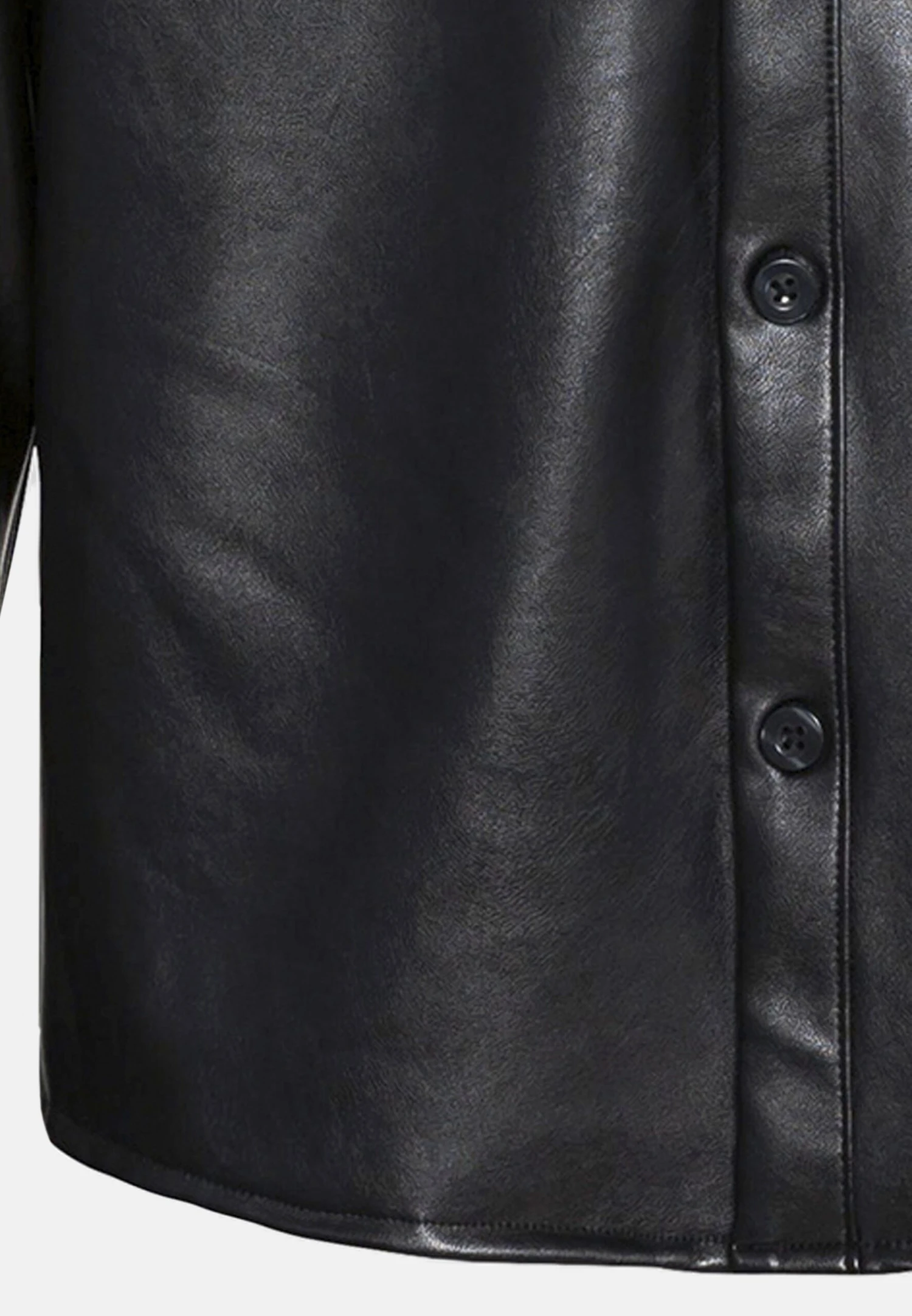 YOURTURN Unisex - Imitatieleren Jas - Black 3 YOURTURN Unisex - Imitatieleren Jas - Black - Afbeelding 3